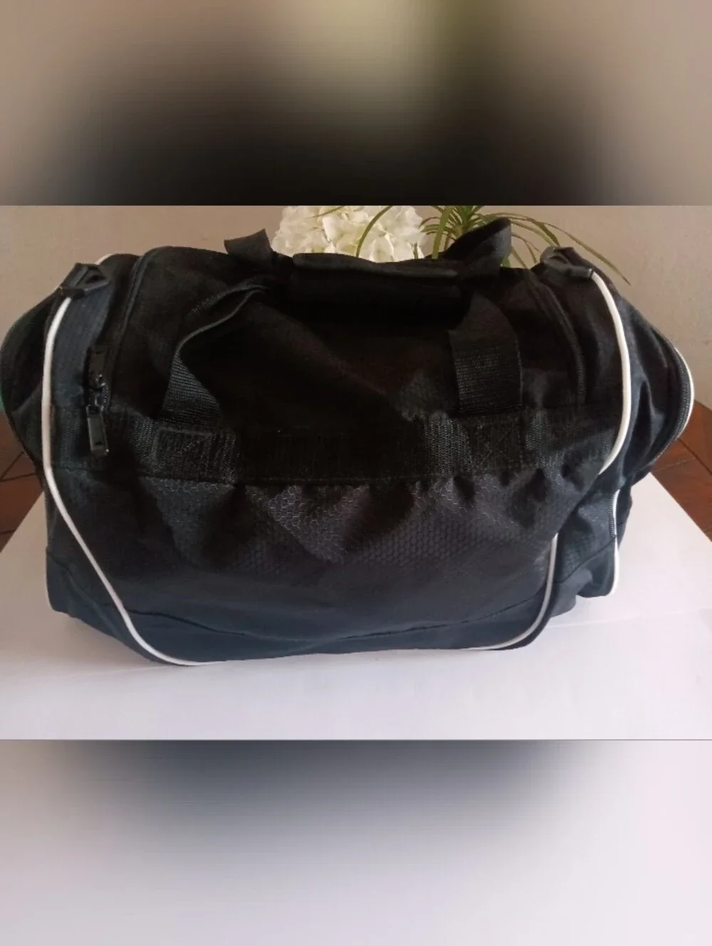 Adidas LA Kings Black Defender Medium Duffel Bag With White Logo And Piping